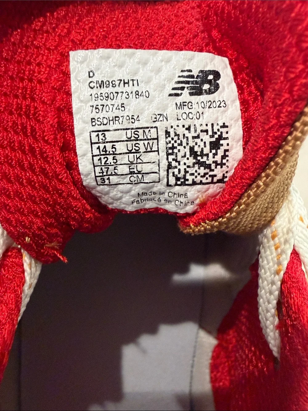New Balance Men's Beige, Brown & Red Lace-Up Sneakers